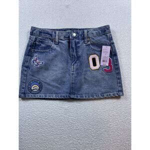 Women's Wild Fable Low-Rise Blue Denim Mini Skirt W/ Patches Size 6